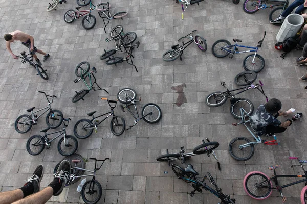 stock image Teen ride bicycle on July 15, 2023 in Kyiv, Ukraine. 