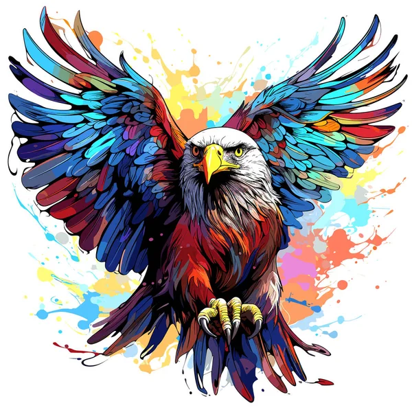 Águila Noble Majestuosa Estilo Arte Vectorial Plantilla Para Camiseta Pegatina — Archivo Imágenes Vectoriales