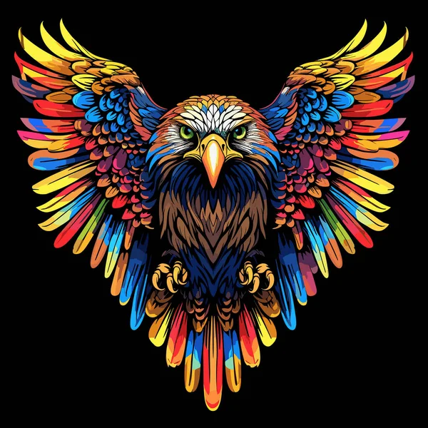 Águila Noble Majestuosa Estilo Arte Vectorial Plantilla Para Camiseta Pegatina — Archivo Imágenes Vectoriales