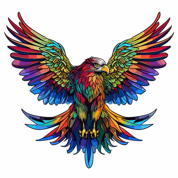 Águila Noble Majestuosa Estilo Arte Vectorial Plantilla Para Camiseta Pegatina — Vector de stock