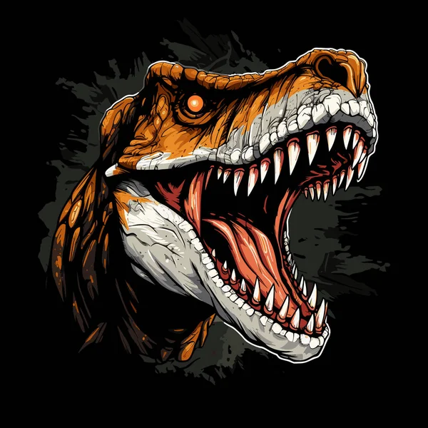 Jurský Svět Tyranosaurus Rex Dinosaurus Portrét Vektorovém Pop Art Stylu — Stockový vektor