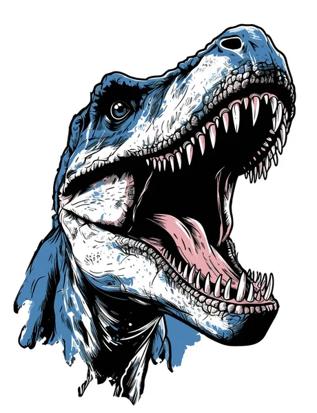 ジュラシックワールド ティラノサウルス レックス恐竜の肖像画 ベクターポップアートスタイル ポスター Tシャツ ステッカーなどのテンプレート — ストックベクタ