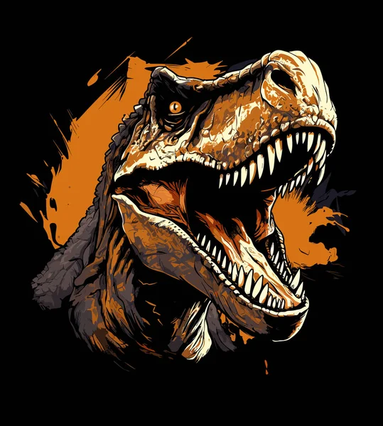 Mundo Jurássico Retrato Dinossauro Tyrannosaurus Rex Estilo Arte Pop Vetorial —  Vetores de Stock