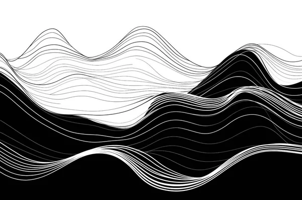 Contexto Abstrato Linhas Curvas Brancas Fundo Escuro Design Minimalista Caracterizado — Fotografia de Stock