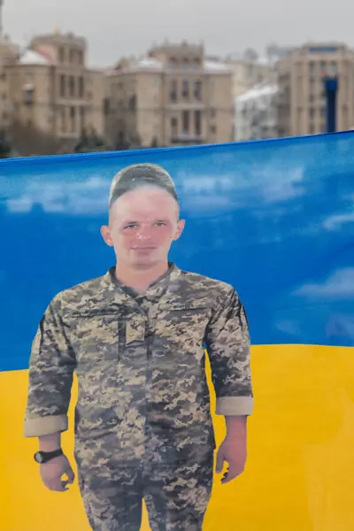 Kyiv Ukrajina Prosince 2023 Svobodná Azovská Rallye Podporu Ukrajinských Válečných — Stock fotografie