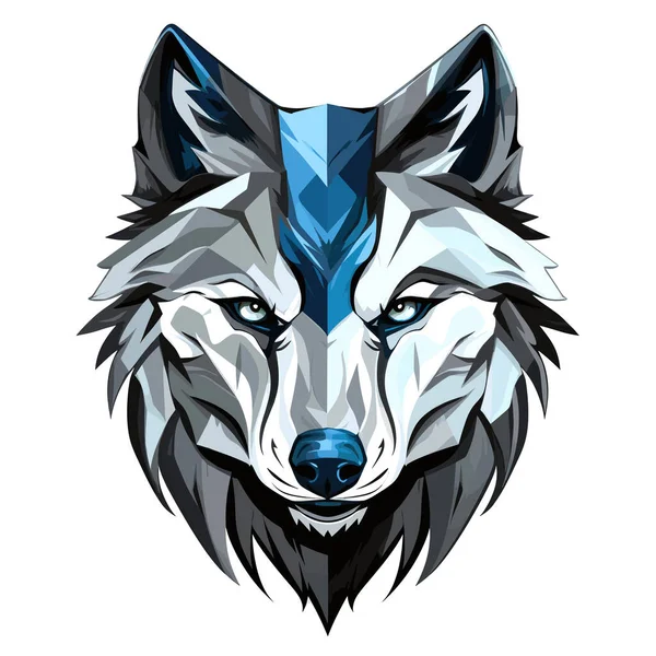 Dekoratif psikedelik vektör pop sanat tarzında bir kurt portresi. Poster, etiket, tişört baskısı, etiket vs. için şablon.