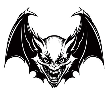 Kabusların korkunç efsanevi canavarı vektör sanatında. Zihnin uykusu canavarları doğurur. Tişört baskısı, çıkartma, dövme, poster vs. için grafik tasarım ögesi ve şablon.