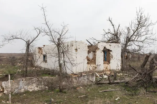 Mykolaiv Reg Ukraine Mars 2024 Guerre Ukraine Des Maisons Résidents — Photo
