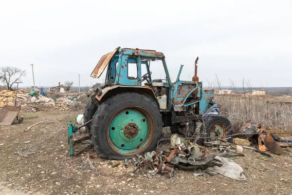 Mykolaiv Reg Ukraine Maart 2024 Oorlog Oekraïne Landbouwmachines Worden Gezien — Stockfoto