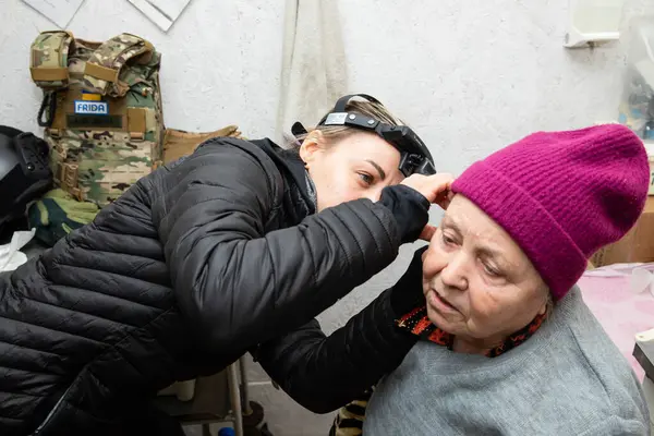 Siversk Donetsk Reg Ucrânia Março 2024 Médico Missão Voluntária Frida — Fotografia de Stock