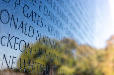 Washington DC, ABD - 10 Ekim 2022 Washington DC 'de Vietnam Savaşı Anıtı