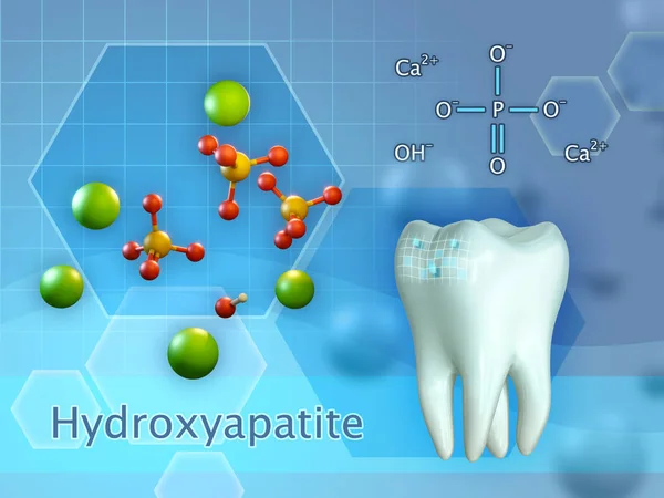 Hydroxylapatit Chemische Formel Digitale Illustration Rendering Stockfoto