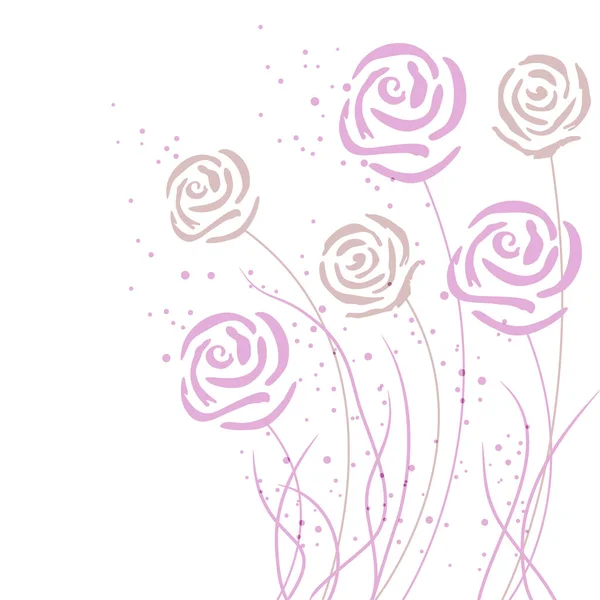 Fundo Vetorial Flores Rosa Delicadas Rosa — Vetor de Stock