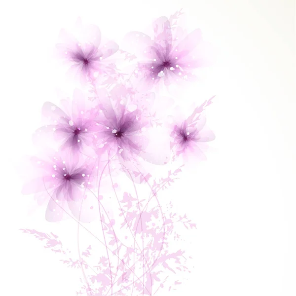 Folge Enthält Transparente Objekte Vektor Hintergrund Mit Pastellfarbenen Blumen — Stockvektor