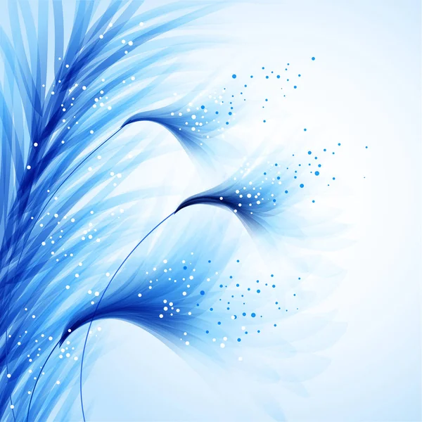 Délicat Fond Bleu Avec Des Fleurs Contient Des Objets Transparents — Image vectorielle