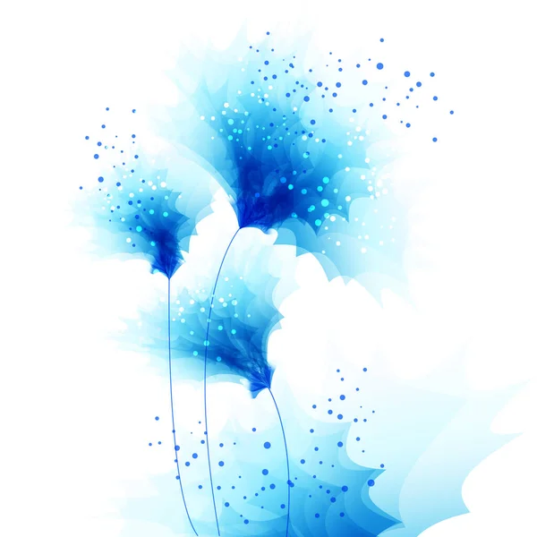 Delikate Μπλε Λουλούδια Λευκό — Διανυσματικό Αρχείο