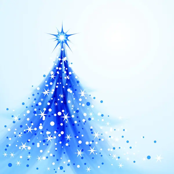 Blå Julgran Med Grannlåt — Stock vektor