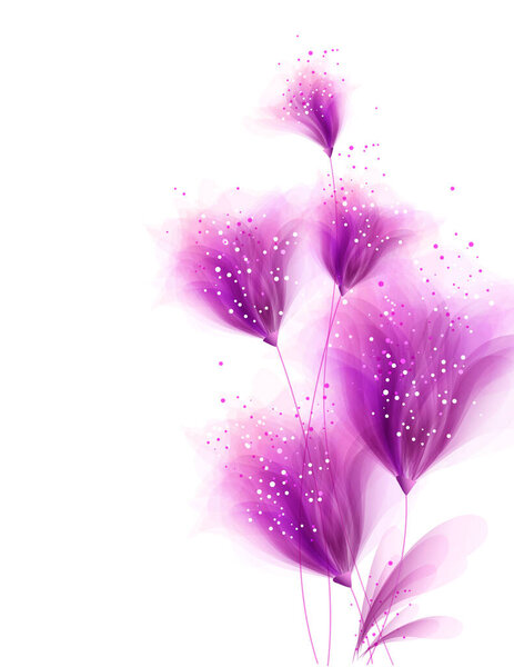 Vector background with delicate pink flowers