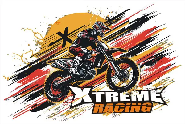 Motokros spor sürücüsü grafik tasarımı.