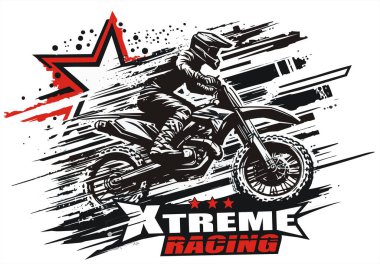 ekstrem motosiklet sürücüsü grafik tasarımı