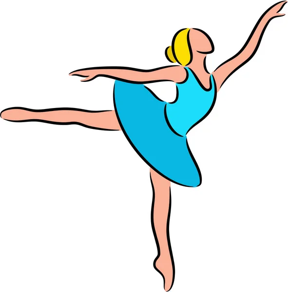 Illustration Des Tanzenden Mädchens Ballerina Isoliert — Stockvektor