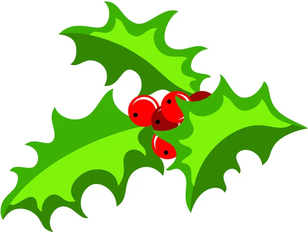 Ilustracja Christmas Holly Granicy Białym Tle — Wektor stockowy