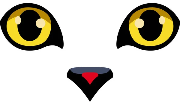 Жовті Очі Кота Маленький Ніс Ізольовані — стоковий вектор