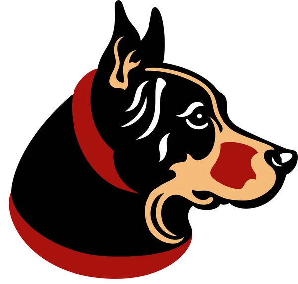 Ilustrace Portrétu Černého Psa Izolované — Stockový vektor