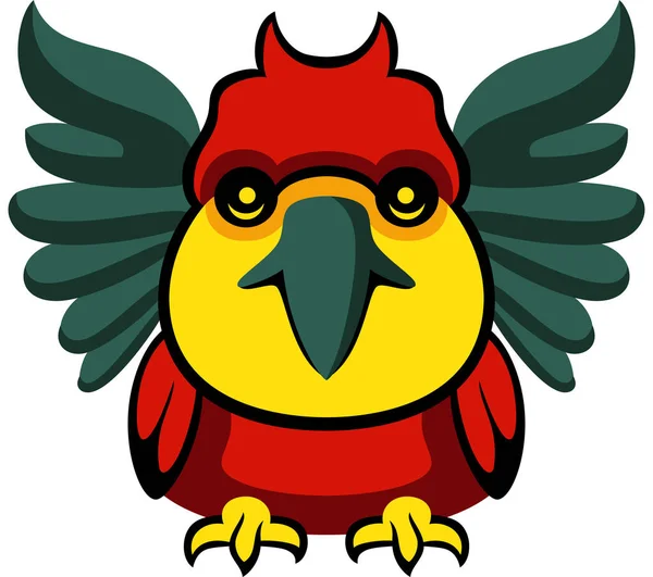 一个卡通红鹦鹉的例子 孤立的 — 图库矢量图片