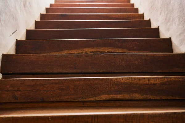 Indoor Wooden Staircase Oak Wood Stairs Vintage Home — Stock Photo, Image