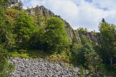 Romanya 'daki Detunatele' den bazalt jeolojik kolon oluşumları, lavlar hızla kuruduğunda meydana gelen doğal olaylar