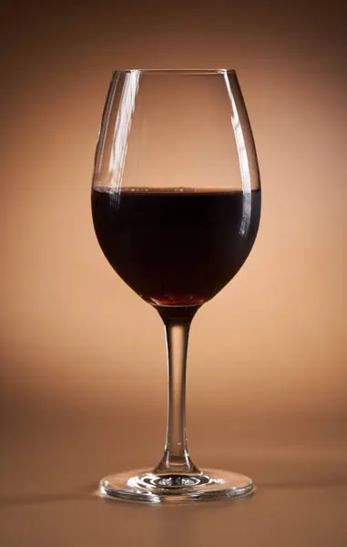 Closeup Glass Red Wine Beige Background — Stock Photo, Image