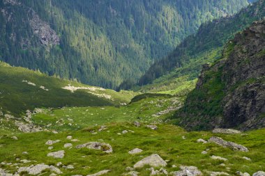 Muhteşem bir yaz manzarası, güzel yüksek dağ sırası.