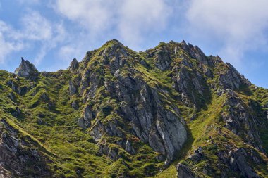Gündüz dağ manzarası ve yaz sonlarında zirve, hareketli manzara