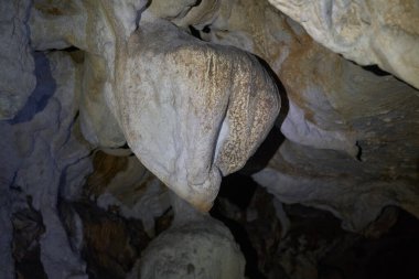 Yeraltındaki kireçtaşı dağlarında çeşitli şekillerde mağaralar.