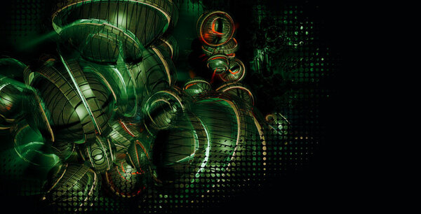 3d illustartion futuristic technology style. Technology background for banner or poster.