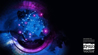 Gelecekçi teknoloji tarzı. İş teknolojisi sunumları için zarif bir geçmiş.