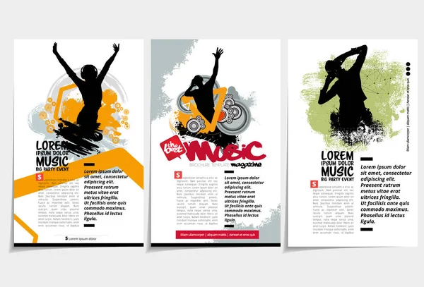 Brochure Ebook Presentation Mockup Music Event Subject Vector Illustration Easy — Stock Vector