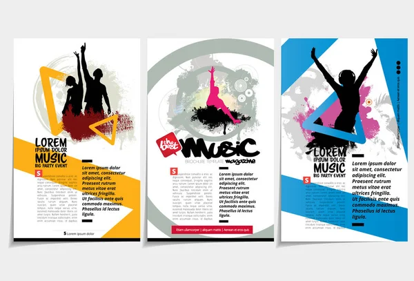 Folleto Ebook Maqueta Presentación Con Tema Evento Musical Ilustración Vectorial — Archivo Imágenes Vectoriales