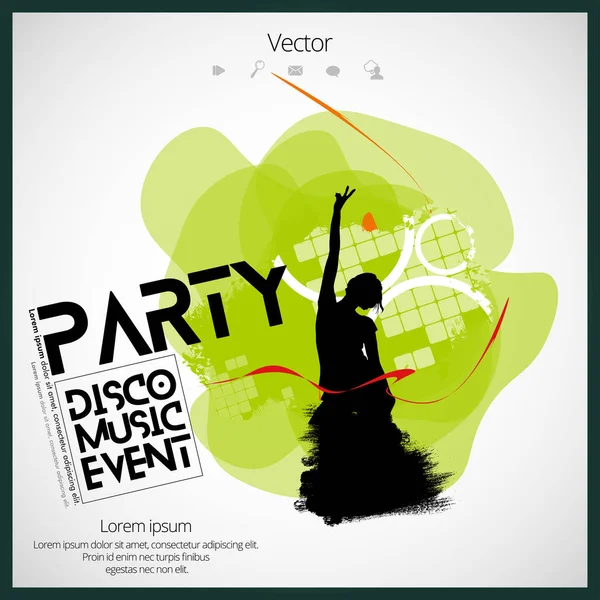 Dancing People Nightlife Music Festival Concept — Stock Vector