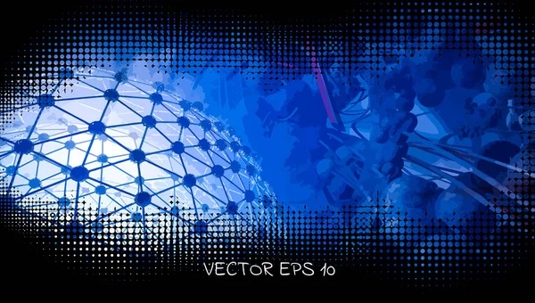 Elegantní Dispozice Pro Obchodní Prezentaci Technologickým Vědeckým Zázemím Vektorové Osvětlení — Stockový vektor
