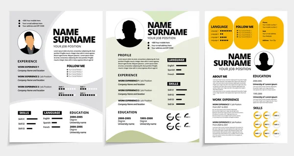 stock vector Professional resume template design. Business layout vector for job applications