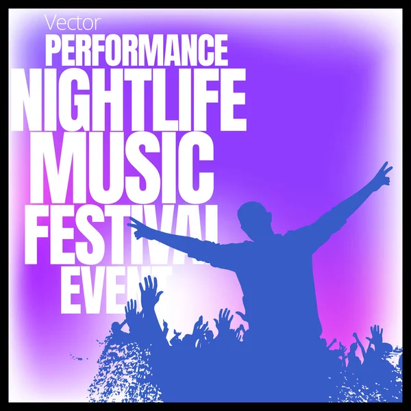 Χορεύοντας Άνθρωποι Νυχτερινή Ζωή Και Μουσική Έννοια Φεστιβάλ — Διανυσματικό Αρχείο