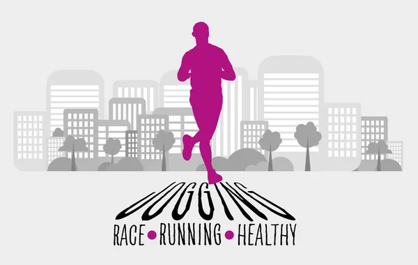 Active People Running Man Man Jogging Promote Good Health — Stock Vector