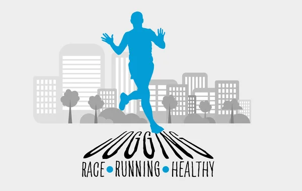 Aktywni Ludzie Biegacz Mężczyzna Jogging Celu Promowania Dobrego Zdrowia — Wektor stockowy