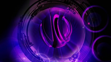 3D illüstrasyon fütüristik teknoloji tarzı. Pankart veya poster için teknoloji arkaplanı.