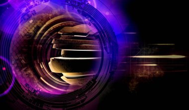 3D illüstrasyon fütüristik teknoloji tarzı. Pankart veya poster için teknoloji arkaplanı.