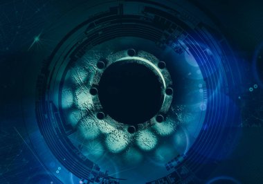 3D illüstrasyon fütüristik teknoloji tarzı. Pankart veya poster için teknoloji arkaplanı.