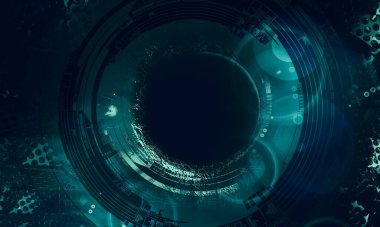 3D illüstrasyon fütüristik teknoloji tarzı. Pankart veya poster için teknoloji arkaplanı.