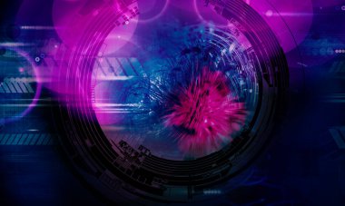 3D illüstrasyon fütüristik teknoloji tarzı. Pankart veya poster için teknoloji arkaplanı.